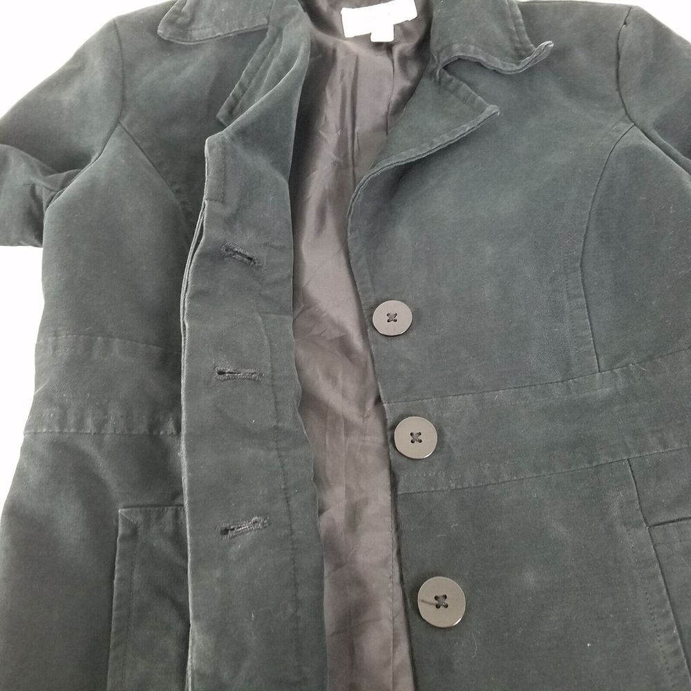 Merona Jacket Womens Small Black‎ Long Sleeve Pockets Button Up Coat - Picture 9 of 14